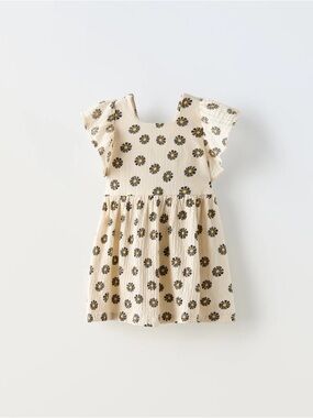 ZARA GIRLS TEXTURED FLORAL DRESS SIZE 5